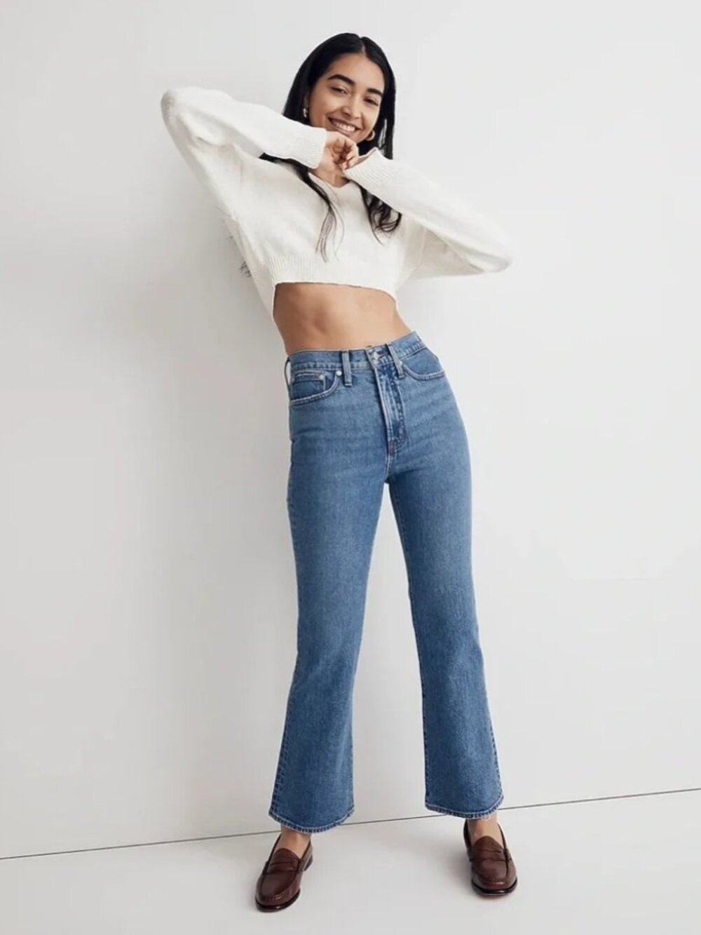 Madewell The Perfect Vintage Flare Crop Jean in Earlwood Wash Sz 28